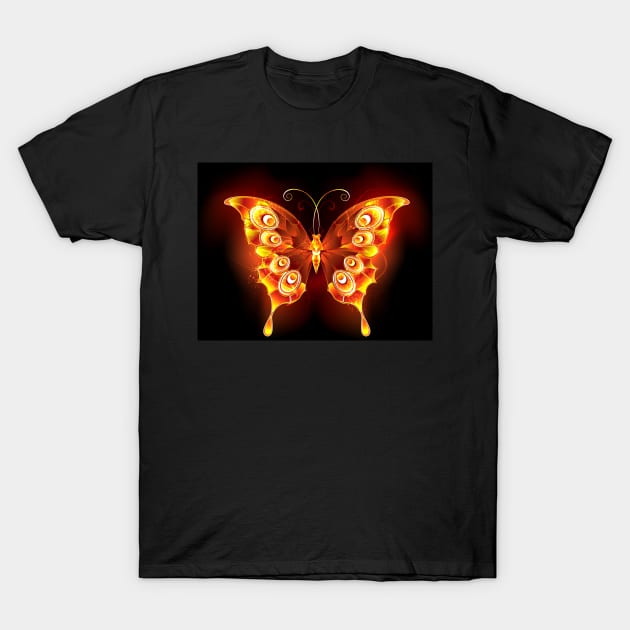 Fire Butterfly Peacock T-Shirt by Blackmoon9